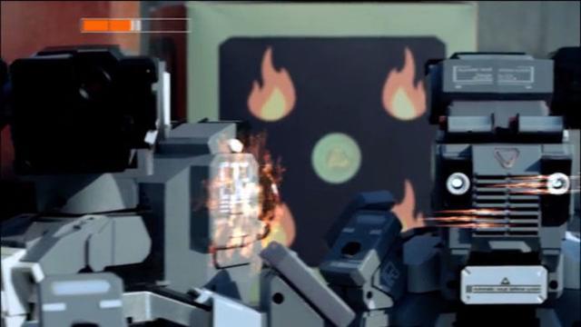 真实机器人FPS大战：配合AR技术产生爆炸效果